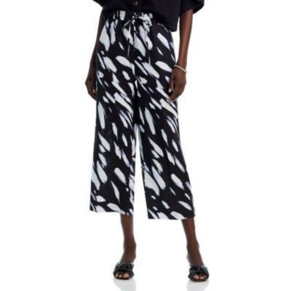 DKNY Women's Wave Print Linen Pants SZ L NEW with Tag